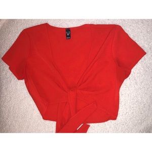 Vibrant Red Crop Top